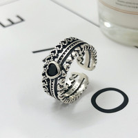 Bagues en argent sterling filigrané à motif treillis, style rétro polyvalent en argent thaïlandais pour femmes, à prix abordable et en stock