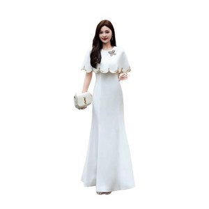 ชุดเดรสยาวทรงเข้ารูปสไตล์ยุโรปอเมริกันฝรั่งเศส คุณภาพเยี่ยม ประดับเพชร เหมาะสำหรับงานแต่งงาน งานเลี้ยงอาหารค่ำ หรืองานพิธีการ - Product Image 5