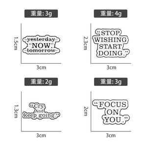 Broches <span class=keywords><strong>de</strong></span> metal al por mayor con palabras personalizadas, broches minimalistas con <span class=keywords><strong>frases</strong></span> inspiradoras, insignias <span class=keywords><strong>de</strong></span> metal estilo caricatura con tema Act Now - Product Image 5