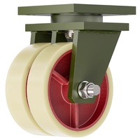 Roulettes industrielles super robustes à double roue pivotante avec frein en acier et nylon pour conteneurs maritimes de 8, 10 et 12 pouces, capacité de charge de 3 à 5 tonnes