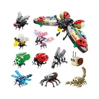 DIY 3D 12 types d'insectes Blocs de construction Ensemble de construction Jouet éducatif de Noël pour enfant Ensemble de modèles de style rétro unique
