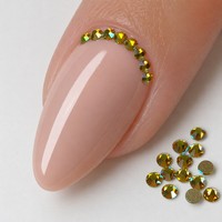 Strass en verre transparent écologiques à dos plat 16 facettes, en vrac (10 grosses unités), conditionnés individuellement en sachet, pour professionnels de la manucure et de la confection de vêtements