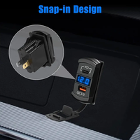 12v-24v Rocker style QC3.0 + PD (USB-C) avec voltmètre