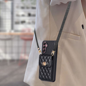 Bandoulière arrière en cuir 6 fente pour carte étui pour <span class=keywords><strong>samsung</strong></span> A10 A20 A30 A50 A70 s23 s22 <span class=keywords><strong>s21</strong></span> s20 kicsktand étui pour Iphone 14 13 12 - Product Image 2