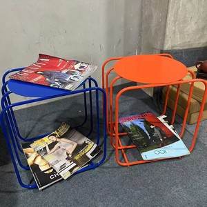 Tavolino in Ferro Battuto per Soggiorno Piccolo, Comodino con Armadietto per Casa, Tavolino d'<span class=keywords><strong>Angolo</strong></span> in Metallo - Product Image 1