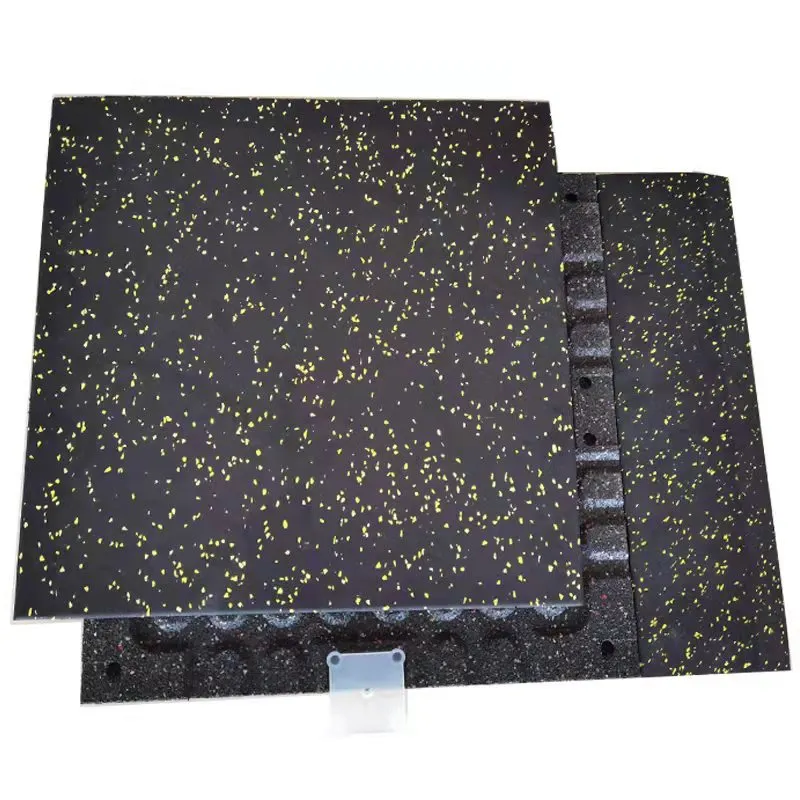 Most Reliable gym rubber flooring mat 15% EPDM yellow speckled gym rubber tile thickness 20mm