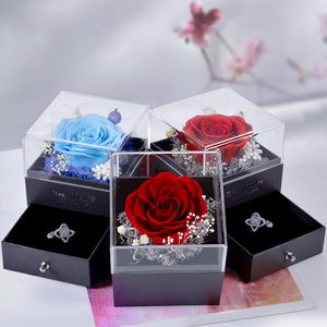 AYOYO Día de San Valentín Decoraciones Rosas Caja de regalo de joyería Flor preservada Caja de joyería de acrílico Caja de regalo de Rosa eterna - Product Image 4