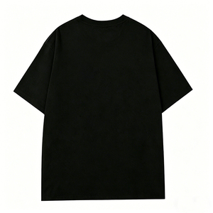 T-shirt noir surdimensionné pour homme avec imprimé élégant Fox FOX TALE, tissu en coton confortable, streetwear polyvalent pour toutes <span class=keywords><strong>les</strong></span> saisons - Product Image 2