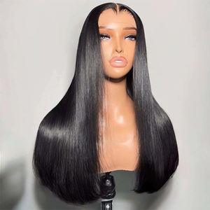 Perruque frontale en dentelle HD sans colle, cheveux humains vietnamiens bruts ultra-lisses, cuticules alignées, pré-épilée, <span class=keywords><strong>super</strong></span> double drawn - Product Image 2