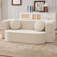 Sofá Cama Modular Moderno, Extensible y Convertible, Relleno de Esponja, con Funda de Lino Ecológico, para Apartamentos y Hoteles