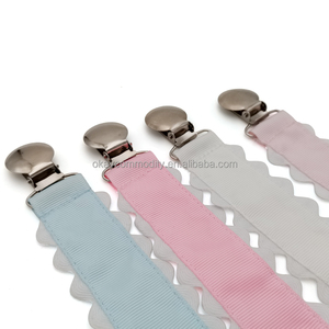 Bavoirs pour bébé personnalisés ronds faits à la main en polyester imprimé <span class=keywords><strong>avec</strong></span> ruban festonné, attaches-sucettes festonnées <span class=keywords><strong>avec</strong></span> garniture pour cadeaux de naissance - Product Image 2