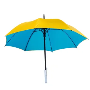 蓝印雨伞汽车开放式双层素伞定制直筒直筒伞带直筒亚克力手柄