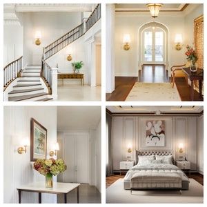Appliques murales modernes pour la décoration de la maison, abat-jour en tissu doré à intensité variable, applique murale rechargeable <span class=keywords><strong>sans</strong></span> <span class=keywords><strong>fil</strong></span> pour le couloir du salon - Product Image 5