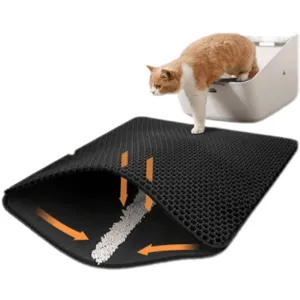 EVA çift katmanlı silikon kedi kumu matı su geçirmez kedi çöp Trapper Scratch caydırıcı özellikleri kedi çöp kutuları aksesuarları