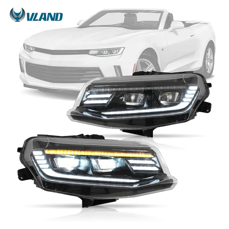 VLAND Factory Head Light Full Led Headlights For Chevrolet Camaro 6th Gen Sixth Generation 2016-2018 Head Lamp Car Accessories