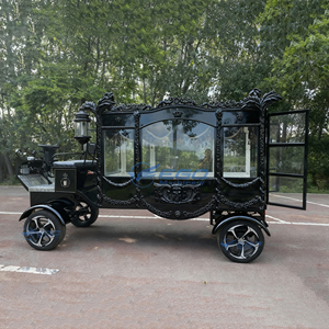 Chariot funéraire électrique noir à quatre roues 2026 avec couvercle en verre - Chariot électrique classique de type chariot tiré par des chevaux à vendre - Product Image 4