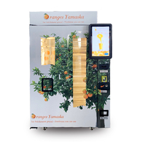 NewSaier Aanpasbare Sinaasappelsap Automaat met Automatische Reinigingsfunctie, Compressor Koeling, 21,6 inch Touchscreen, Betaalopties: Munt, Bankbiljet, Creditcard