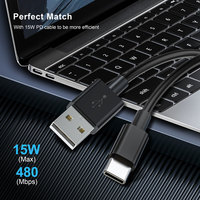Câble USB-C haute conductivité 3A à charge rapide, en cuivre sans oxygène, câble de données Type-C avec coque ABS et gaine en PVC pour téléphone et tablette Android