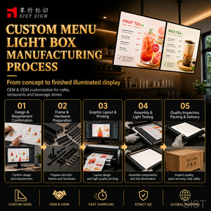Caja de Luz LED Rectangular Decorativa para Colgar, Marco para Póster, Exhibición de Menús de Restaurante, Señalización Publicitaria Ultra Delgada Personalizable - Product Image 4