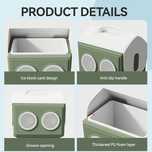 Enceinte Glacière Portable Moderne pour Camping avec Poignée, Étanche 14L pour Tentes Extérieures, Aliments et Boissons - Product Image 2