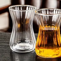 Verre sans pied en forme de tulipe, soufflé à la main, à bords dorés, minimaliste, idéal pour les cafés, parfait pour les boissons créatives au thé et au café