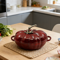 Pot à tomates en fonte émaillée moderne et durable, directement de l'usine, compatible four et lave-vaisselle, pour la cuisine domestique