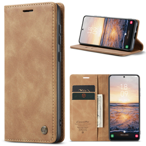 Funda magnética de cuero con tapa para teléfono móvil Samsung, Cartera de lujo para <span class=keywords><strong>galaxy</strong></span> S23, S22, S21, Ultra, S10, S9, S8 plus, A33, A53, A02S - Product Image 1