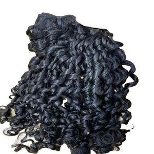 Extensions de cheveux humains à clipser, double épaisseur, bouclées, ondulées profondes, à pointe plate, en cheveux vierges naturels, provenant d'un seul donneur - Product Image 2