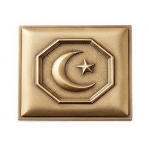 Caja Metálica de Lujo para Frutos Secos con Diseño de Luna Creciente Dorada para Ramadán, Contenedor Festivo para Dátiles, Organizador de Aperitivos, Lata Decorativa para Regalo al por Mayor - Product Image 1
