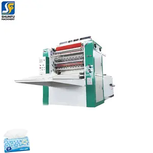 Verkaufsschlager gesichtstuchpapiermaschine produktionslinie kleine fabrik v-faltmaschine für taschentuch