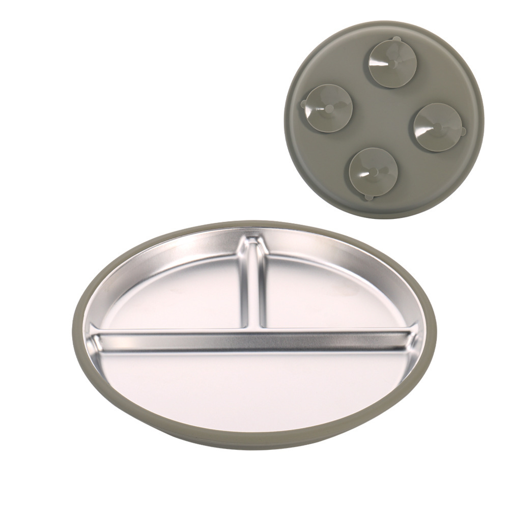Piatto da pranzo in acciaio inossidabile in Silicone verde militare