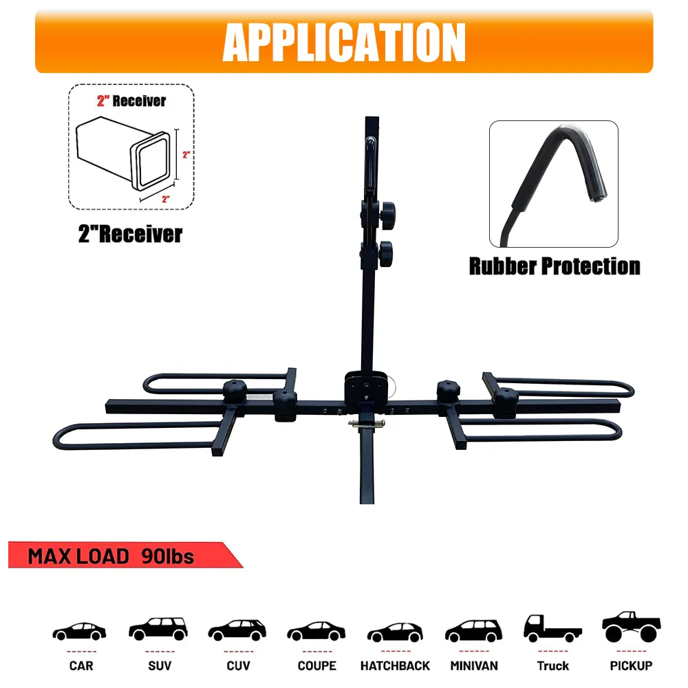 Du Lịch Ngoài Trời 2 Xe Đạp Treo Chuyển Đa Chức Năng 90 Lbs Đứng Dọc Xe Ô Tô Hitch Xe Đạp Giá