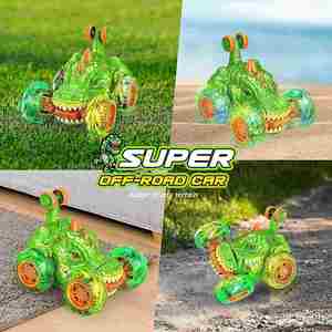 Coche Dinosaurio a Control Remoto con Rotación 360°, Luces en las Ruedas, 2.4Ghz, Camioneta RC de Acrobacias Rápida, Juguetes para Niños - Product Image 6