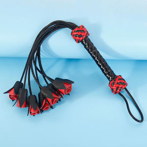 Flogger de Cuero Hecho a Mano, Látigo Sexual para Azotes en el Trasero, BDSM, Fetiche, Pala con Flores de Rosa, Borlas, Látigo Sexy para Parejas, Equipo de Bondage - Product Image 3
