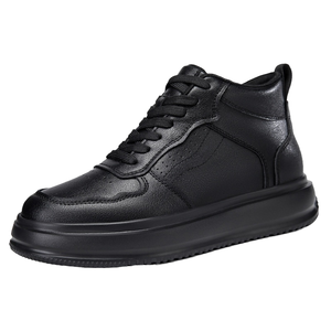 Zapatos de cuero genuino para hombre, informales, con suela gruesa, aumento de altura invisible de 8 cm, con cordones, versátiles, para otoño - Product Image 1