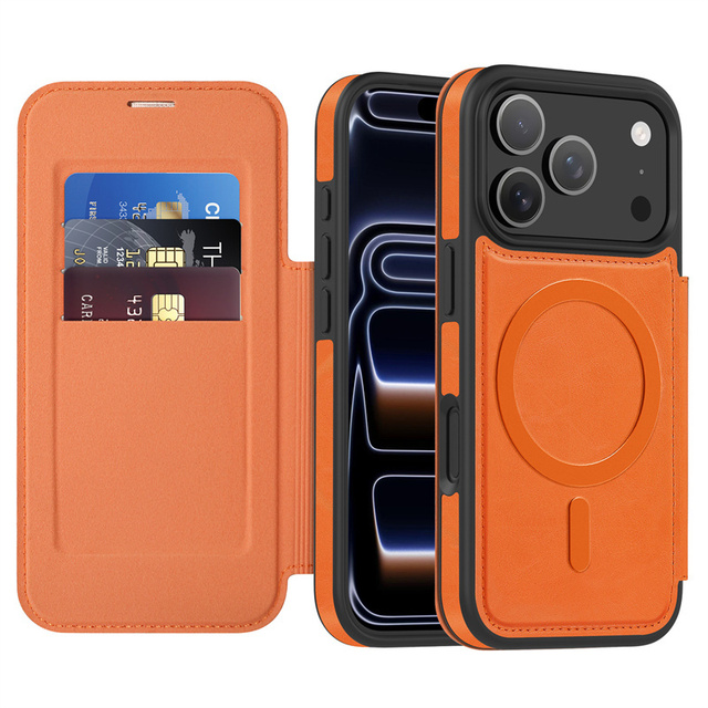 Business Flip Magnetic Leather Phone Case for iPhone 14 15 Plus 17 Air 11 12 13 16 18 Pro Max Multi Card Slot Shockproof Cover