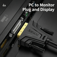 Câble DVI Jasoz 24+1 Dual Link DVI-D Mâle-Mâle 2K 2560x1600 Sans Scintillement Anti-Interférences pour Ordinateur de Bureau Moniteur Projecteur HDTV