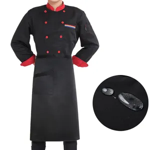 Est-Conjunto de delantales de cocina para mujer, uniformes de chef de longitud completa para Itchen otel y chef de restaurante