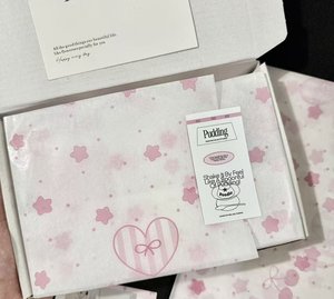 17g tissue <b>paper</b> packaging Pink small flower and dotted <b>pattern</b> accessory wrapping <b>paper</b> customizable logo size - Product Image 1