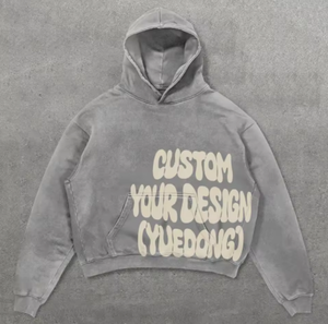 Sweat à capuche unisexe personnalisé style streetwear pour homme, gris minéral, grammage lourd, vintage, coupe oversize, délavé à la pierre <span class=keywords><strong>et</strong></span> à l'acide - Product Image 2
