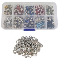 Kit transfrontalier de 400 œillets de 5 mm avec outil d'installation, pince à pression manuelle, œillets en cuivre coloré pour bâche, 10 compartiments