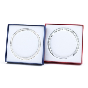 <b>Square</b> <b>Large</b> Bow Pearl Necklace Jewelry Box <b>Set</b> Packaging Cardboard Pearl Necklace Jewelry Gift Box for Mother's Day Gift - Product Image 3