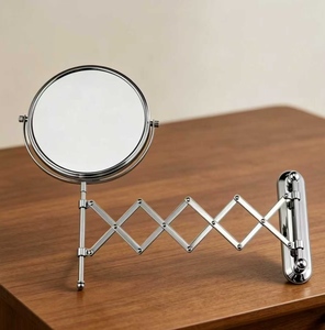 Bathroom Wall Mounted Folding Telescopic Mirror Beauty Mirror Bathroom Makeup Mirror Non Perforated Vanity Mirror - Product Image 1