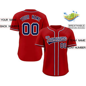 Toptan boş Retro düğme aşağı düz renk beyzbol forması kişiselleştirilmiş özel Logo adı örgü beyzbol forması - Product Image 2