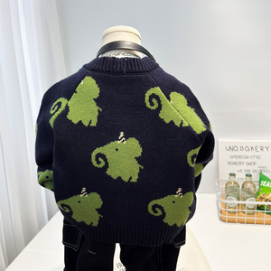<span class=keywords><strong>Cardigan</strong></span> en tricot épais anti-boulochage pour garçons, nouvelle collection automne 2026, style coréen, motif dessin animé, pour bébés et jeunes enfants - Product Image 2