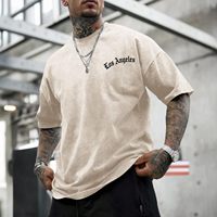 Camiseta Vintage de Algodón Pesado con Logotipo Personalizado de Fábrica, Camiseta Holgada con Estampado de Letras Góticas para Hombre, Camiseta Urbana de Gran Tamaño, Suministro al por Mayor
