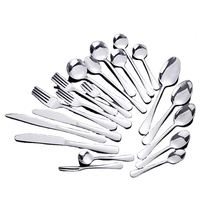 Ensemble de couverts modernes en acier inoxydable pour restaurant, comprenant des cuillères, des fourchettes et des couteaux argentés à prix réduit pour les fêtes et la maison