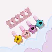 Kit de manucure amusant 4 couleurs Ensemble de vernis à ongles pour enfants en forme d'étoile mignonne avec séparateur de paillettes pelable Échantillon gratuit