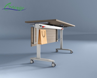 Table de conférence modulaire pliable et empilable moderne, gain de place, pour salle de classe et formation, avec roulettes