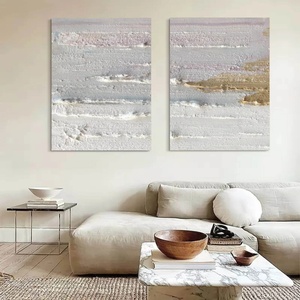 Décoration murale pour la maison, grande toile d'art murale, décoration d'intérieur, peinture minimaliste blanche de luxe, peinture faite à la main - Product Image 5